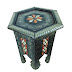Vintage Moroccan table in wood & metal -1003
